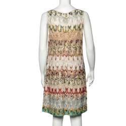 Pre Owned Missoni Multicolor Patterned Raschel Lace Shift Dress L