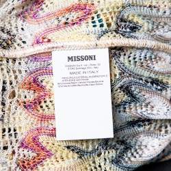 Pre Owned Missoni Multicolor Pointelle Knit Button Front Cardigan M