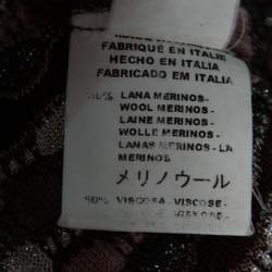 Pre Owned Missoni Brown Wool And Lurex Knit Turtle Neck Sleeveless Top & Button Front Cardigan Set M