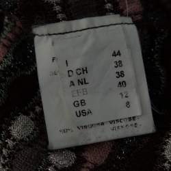 Pre Owned Missoni Brown Wool And Lurex Knit Turtle Neck Sleeveless Top & Button Front Cardigan Set M