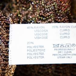 Pre Owned Missoni Multicolored Textured Lurex Knit Long Sleeve Dress M