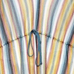 Pre Owned Missoni Multicolor Zig Zag Knit Sheer Kaftan Coverup M