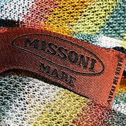 Pre Owned Missoni Multicolor Zig Zag Knit Sheer Kaftan Coverup M