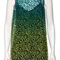 Pre Owned Missoni Green Ombre Lace Maxi Dress M