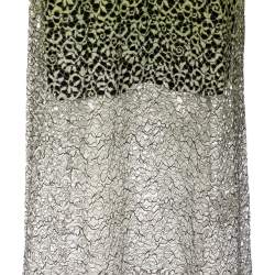 Pre Owned Missoni Green Ombre Lace Maxi Dress M