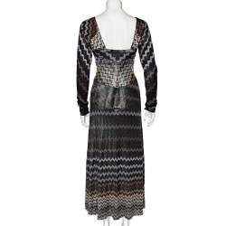 Pre Owned Missoni Multicolor Patterned Lurex Knit Maxi Dress M