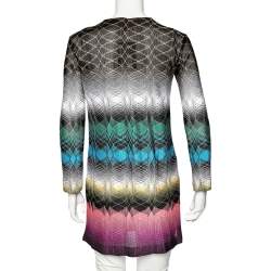Pre Owned Missoni Multicolored Knit Button Front Long Cardigan XS