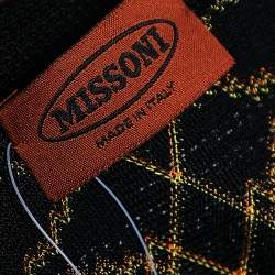 Pre Owned Missoni Multicolored Knit Button Front Long Cardigan XS