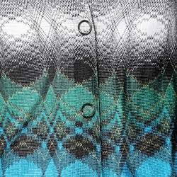 Pre Owned Missoni Multicolored Knit Button Front Long Cardigan XS