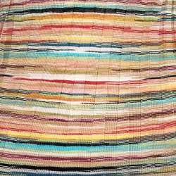 Pre Owned Missoni Multicolor Striped Wool Knit V-Neck Top S