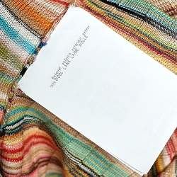 Pre Owned Missoni Multicolor Striped Wool Knit V-Neck Top S