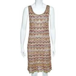 Pre Owned Missoni Multicolored Knit Sleeveless Short Shift Dress M