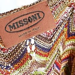Pre Owned Missoni Multicolored Knit Sleeveless Short Shift Dress M