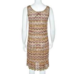 Pre Owned Missoni Multicolored Knit Sleeveless Short Shift Dress M