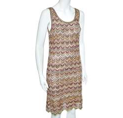 Pre Owned Missoni Multicolored Knit Sleeveless Short Shift Dress M