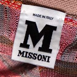 Pre Owned Missoni Multicolored Knit Front Tie Long Cardigan M