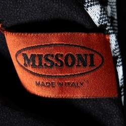 Pre Owned Missoni Black Knit Contrast Trim Detailed Cardigan L