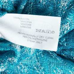 Pre Owned Missoni Mare Blue Textured Knit V-Neck Maxi Dress S