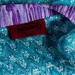 Pre Owned Missoni Mare Blue Textured Knit V-Neck Maxi Dress S
