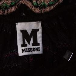 Pre Owned Missoni Navy Blue Striped Textured Knit Sleeveless Top M