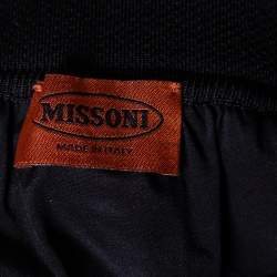 Pre Owned Missoni Multicolor Patterned Lurex Knit Side Slit Detailed Skirt M