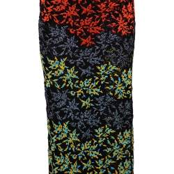 Pre Owned Missoni Multicolor Patterned Lurex Knit Side Slit Detailed Skirt M