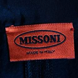 Pre Owned Missoni Black Wool Knit Palazzo Pants M