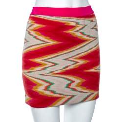 Pre Owned Missoni Multicolored Jacquard Knit Mini Skirt S