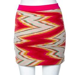 Pre Owned Missoni Multicolored Jacquard Knit Mini Skirt S