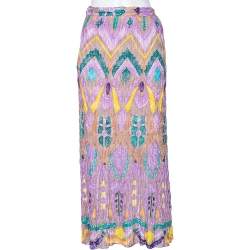 Pre Owned Missoni Multicolored Patterned Knit Maxi Skirt M