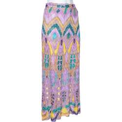 Pre Owned Missoni Multicolored Patterned Knit Maxi Skirt M