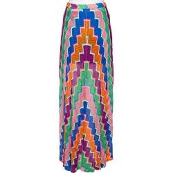Pre Owned Missoni Multicolored Knit Buttoned Maxi Skirt S
