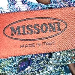 Pre Owned Missoni Multicolor Perforated Lurex Knit Tie Detail Shrug M
