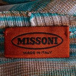 Pre Owned Missoni Multicolor Striped Knit Button Front Cardigan M