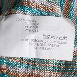 Pre Owned Missoni Multicolor Striped Knit Button Front Cardigan M