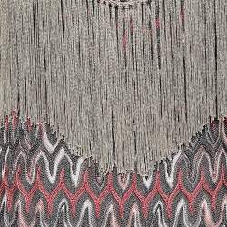 Pre Owned Missoni Multicolor Patterned Knit Fringed Sleeveless Mini Dress M