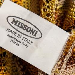 Pre Owned Missoni Multicolor Patterned Perforated Knit Long Sleeve Dress S