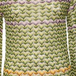 Pre Owned Missoni Multicolor Patterned Perforated Knit Long Sleeve Dress S