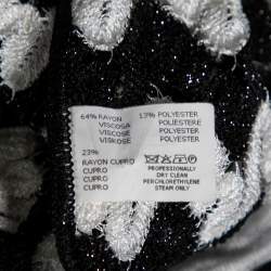 Pre Owned Missoni Monochrome Lurex Wave Knit Button Front Cardigan S