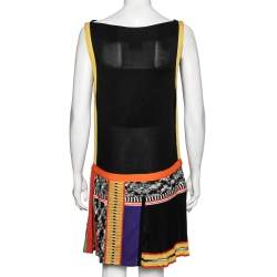 Pre Owned Missoni Multicolored Pique Knit Paneled Sleeveless Dress M