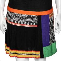 Pre Owned Missoni Multicolored Pique Knit Paneled Sleeveless Dress M