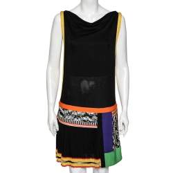 Pre Owned Missoni Multicolored Pique Knit Paneled Sleeveless Dress M