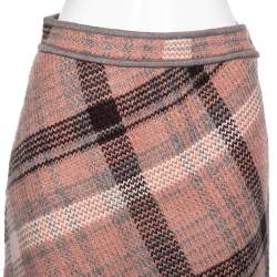 Pre Owned Missoni Pink Patterned Braided Knit Mini Skirt M