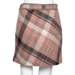 Pre Owned Missoni Pink Patterned Braided Knit Mini Skirt M