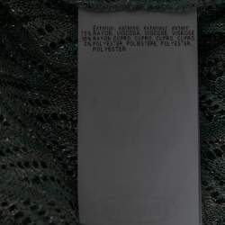 Pre Owned Missoni Blue & Grey Patterned Lurex Crochet-Knit Belted Tunic L