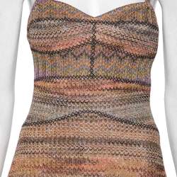 Pre Owned Missoni Multicolor Wave Textured Lurex Knit Dress M