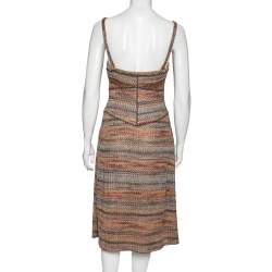 Pre Owned Missoni Multicolor Wave Textured Lurex Knit Dress M