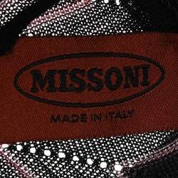 Pre Owned Missoni Multicolor Patterned Perforated Knit Midi Dress L