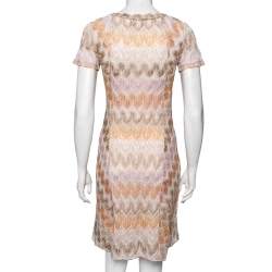 Pre Owned Missoni Multicolor Lurex Patterned Knit Shift Dress S