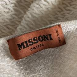 Pre Owned Missoni Cream Textured Knit Set Suit M
